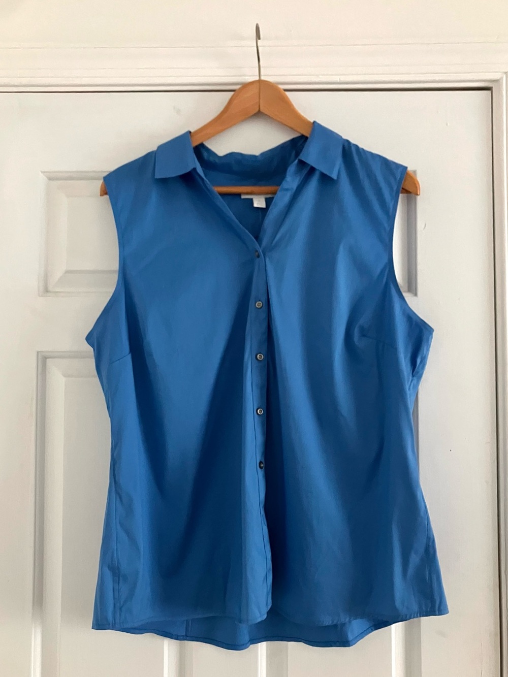 Charter Club Royal Blue Sleeveless Button-down Minimalist Business shirt-size 18